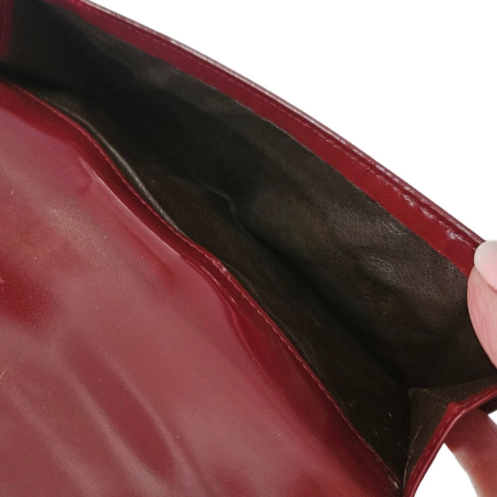 Gucci (Authentic) Burgundy Patent Leather GG Vintage Tri-fold Long Wallet, EUC - Picture 9 of 12